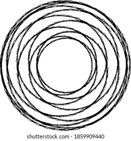 Circular texture. Distressed uneven grunge background. Abstract vector illustration. Overlay to create interesting effect and depth. Isolated on white background.EPS10.