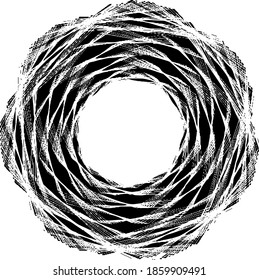 Circular texture. Distressed uneven grunge background. Abstract vector illustration. Overlay to create interesting effect and depth. Isolated on white background.EPS10.