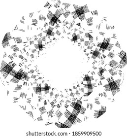 Textura circular. Antecedentes desiguales. Ilustración del vector abstracto. Superposición para crear un efecto interesante y profundidad. Aislado sobre fondo blanco.EPS10.