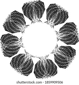 Circular texture. Distressed uneven grunge background. Abstract vector illustration. Overlay to create interesting effect and depth. Isolated on white background.EPS10.