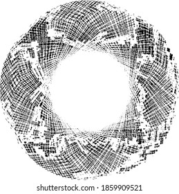 Circular texture. Distressed uneven grunge background. Abstract vector illustration. Overlay to create interesting effect and depth. Isolated on white background.EPS10.