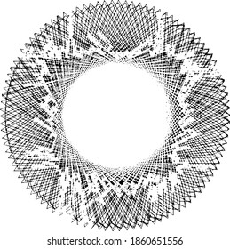 Circular texture. Distressed uneven grunge background. Abstract vector illustration. Overlay to create interesting effect and depth. Isolated on white background.EPS10.