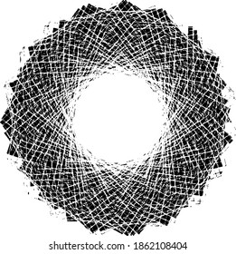 Circular texture. Distressed uneven grunge background. Abstract vector illustration. Overlay to create interesting effect and depth. Isolated on white background.EPS10.