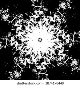 Circular texture. Distressed uneven grunge background. Abstract vector illustration. Overlay to create interesting effect and depth. Isolated on white background.EPS10.