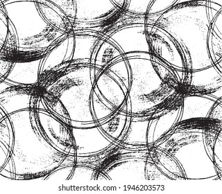 Circular texture. Distressed uneven grunge background. Abstract vector illustration. Overlay to create interesting effect and depth. Isolated on white background.EPS10.