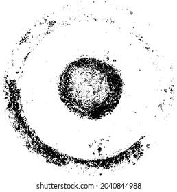 Circular texture. Distressed uneven grunge background. Abstract vector illustration. Overlay to create interesting effect and depth. Isolated on white background.EPS10.