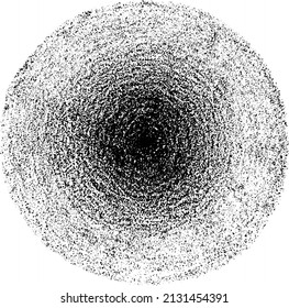 Circular texture. Distressed uneven grunge background. Abstract vector illustration. Overlay to create interesting effect and depth. Isolated on white background.EPS10.