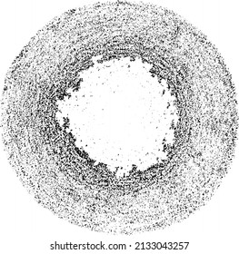 Circular texture. Distressed uneven grunge background. Abstract vector illustration. Overlay to create interesting effect and depth. Isolated on white background.EPS10.