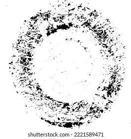 Circular texture. Distressed uneven grunge background. Abstract vector illustration. Overlay to create interesting effect and depth. Isolated on white background.EPS10.