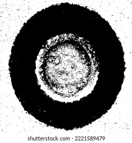 Circular texture. Distressed uneven grunge background. Abstract vector illustration. Overlay to create interesting effect and depth. Isolated on white background.EPS10.