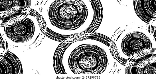 Circular texture. Distressed uneven grunge background. Abstract vector illustration. Overlay to create interesting effect and depth. Isolated on white background.EPS10.