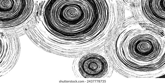 Circular texture. Distressed uneven grunge background. Abstract vector illustration. Overlay to create interesting effect and depth. Isolated on white background.EPS10.