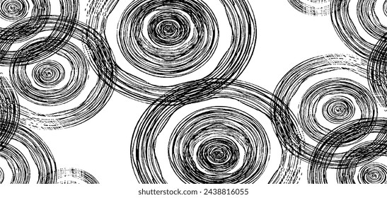 Circular texture. Distressed uneven grunge background. Abstract vector illustration. Overlay to create interesting effect and depth. Isolated on white background.EPS10.