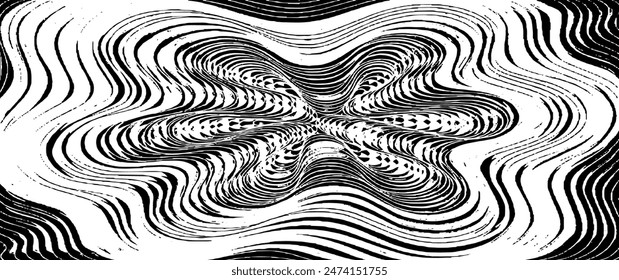 Circular texture. Distressed uneven grunge background. Abstract vector illustration. Overlay to create interesting effect and depth. Isolated on white background.EPS10.