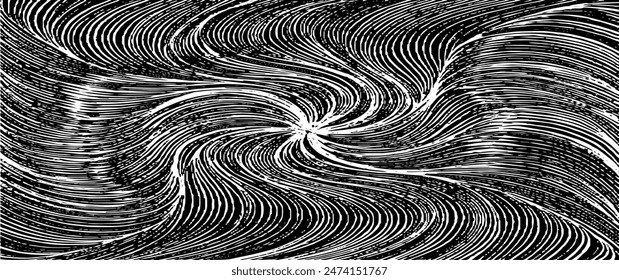 Circular texture. Distressed uneven grunge background. Abstract vector illustration. Overlay to create interesting effect and depth. Isolated on white background.EPS10.