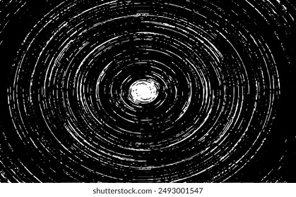 Circular texture. Distressed uneven grunge background. Abstract vector illustration. Overlay to create interesting effect and depth. Isolated on white background.EPS10.