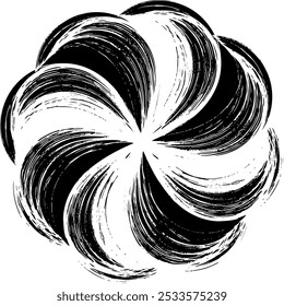 Circular texture. Distressed uneven grunge background. Abstract vector illustration. Overlay to create interesting effect and depth. Isolated on white background.EPS10.