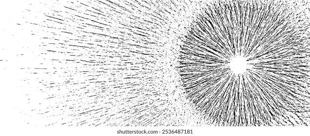 Circular texture. Distressed uneven grunge background. Abstract vector illustration. Overlay to create interesting effect and depth. Isolated on white background.EPS10.