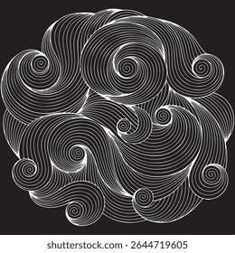 Circular texture. Distressed uneven grunge background. Abstract vector illustration. Overlay to create interesting effect and depth. Isolated on white background.EPS10.