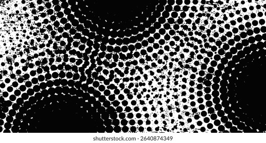 Circular texture. Uneven and broken modern grunge background. Abstract vector illustration. Overlay to create interesting effects and depth. Isolated on white background. EPS10.