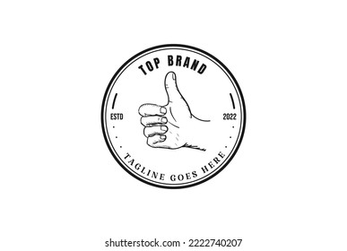 Sello de emblema de la marca Thumbup Circular para el logotipo de mejor calidad superior OK
