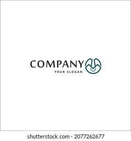 Circular tie mono line logo with a modern and abstract touch