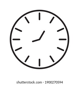 Circular Time Clock Watch Line Style Icon Vector Illustration Design