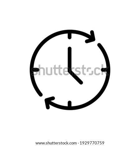 Circular time icon vector illustration. Clock sign. Repeat, rotate, reload symbol