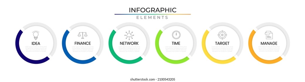 Circular Timeline Infographic Design With Icons. Business Workflow Annual Process Template For Presentation And Report.