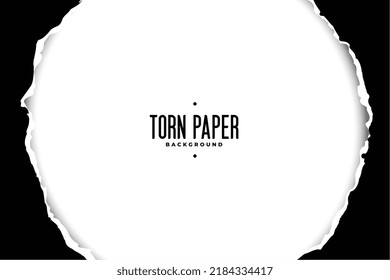 circular torn paper frame with text space