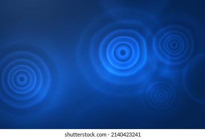 Circular Touch Wave In Glowing Futuristic Style. Water Ripple Effect Top View. Vector Illustration Of Liquid Splash From A Drop