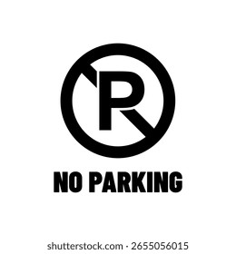 Ícone de proibição de tráfego circular sem área de estacionamento