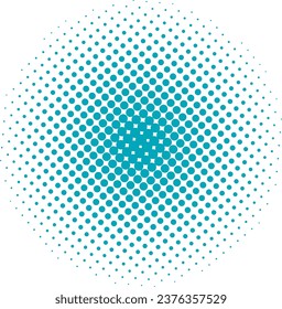 Circular Transparent Blue Vector Color Halftone Dots Pattern