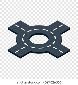 Circular transport interchange isometric icon 3d on a transparent background vector illustration