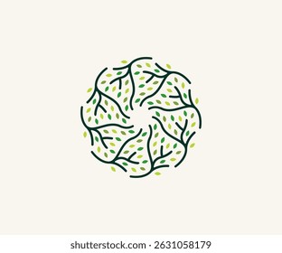 Circular Tree Branch Logo vector image
