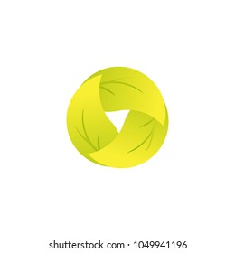 circular tree green leaf nature vector logo