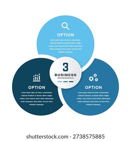 Circular Triangular Business Infographic with Three Options