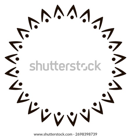 A circular tribal frame inspired by african motifs, perfect for creative and decorative projects.