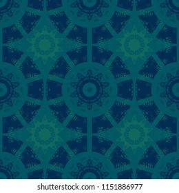Circular tribal like seamless pattern