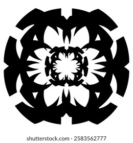 Circular Tribal Mandala Pattern. illustration and vector logo.