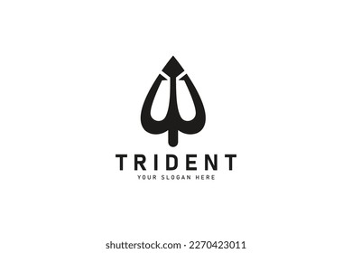 Circular Trident logo design icon vector illustration
