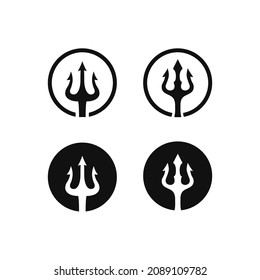 Diseño del logotipo del logotipo del Discurso del Rey del Tridente de Neptuno Circular