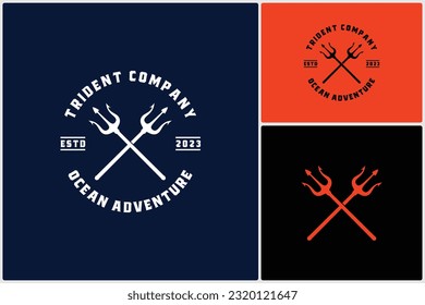 Circle Trident Neptune Gott Poseidon Triton King Spear Symbol Logo Vektor Design