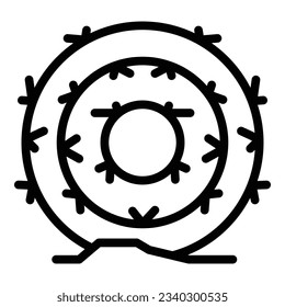 Circular tumbleweed icon outline vector. Desert ball. Bush dead