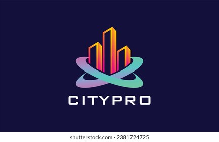 Circular turbine engine logo rotation luxury for electric business company design