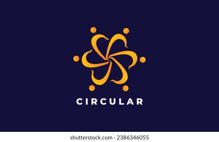 Circular turbine engine logo rotation luxury for electric business company design