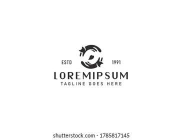 circular twin cats logo design inspiration 