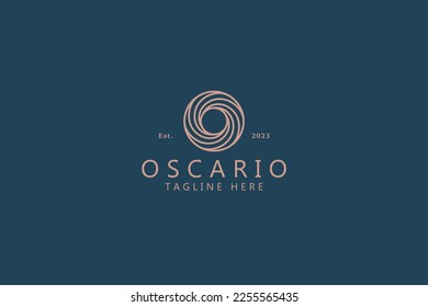 Circular Twist Linear Sign for Letter O Badge Logo. Tornado Natural Phenomenon Climate Idea Concept.