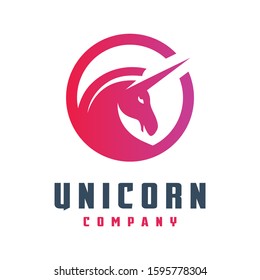 Circular Unicorn horse logo design
