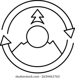 Circular Upward Trend Graphic Design